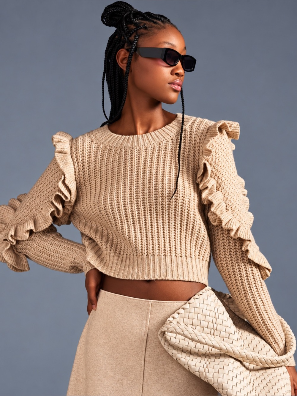 Anthropologie En Saison Sierra Ruffled Sweater
